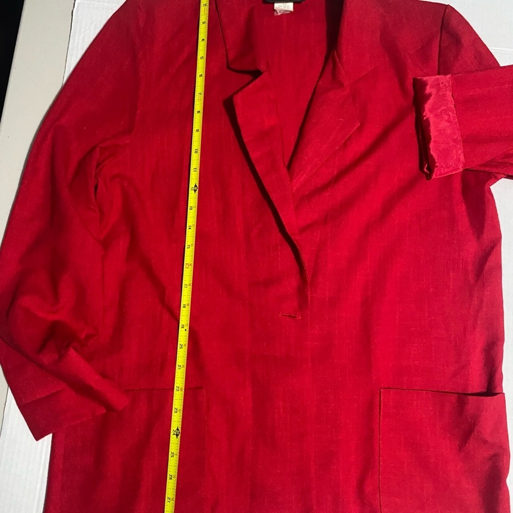 Vintage 80's Sportswear , Suit Casual Vibrant Red Blazer Classic - Picture 5 of 7